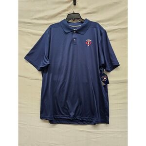 Minnesota Twins MLB Polo Shirt Mens XL Navy Blue Short Sleeve Performance New